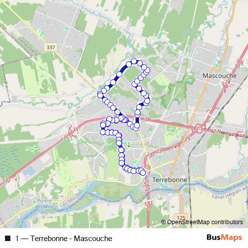 1 bus Line Map