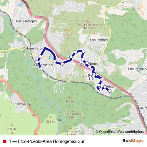 1 bus Line Map