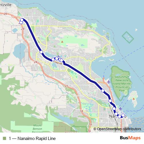 1 bus Line Map