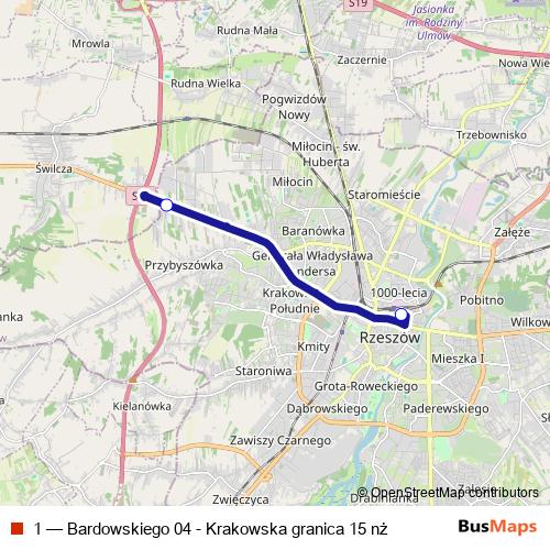 1 bus Line Map