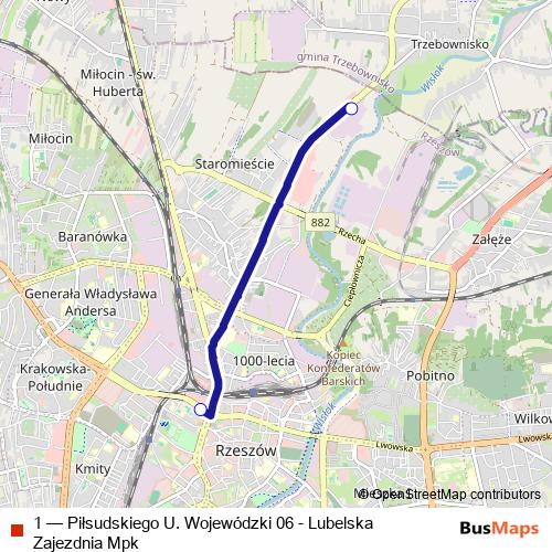1 bus Line Map
