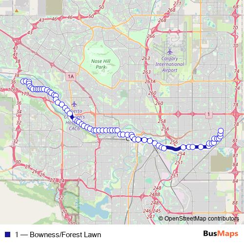 1 bus Line Map