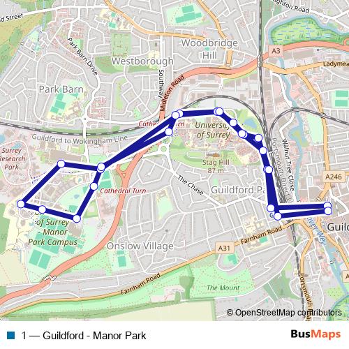 1 bus Line Map