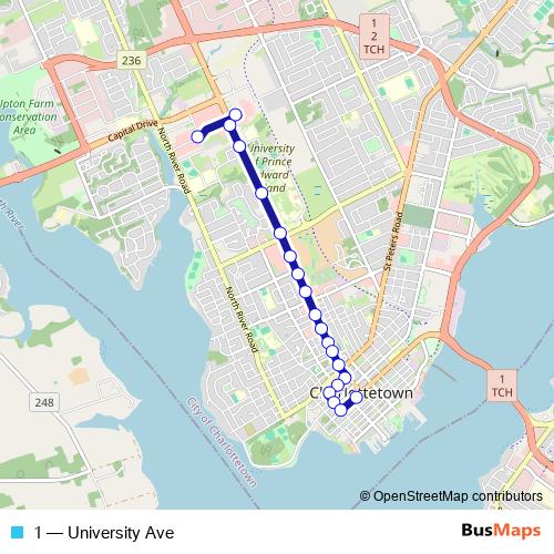 1 bus Line Map