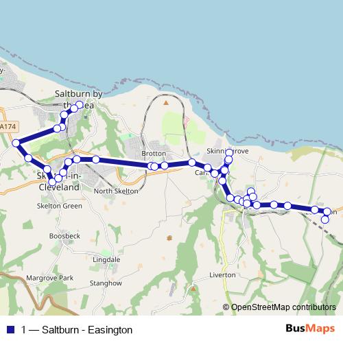 1 bus Line Map