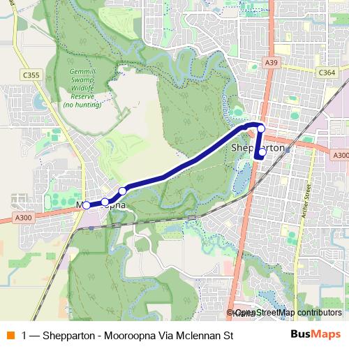 1 bus Line Map