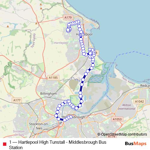 1 bus Line Map