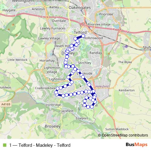 1 bus Line Map