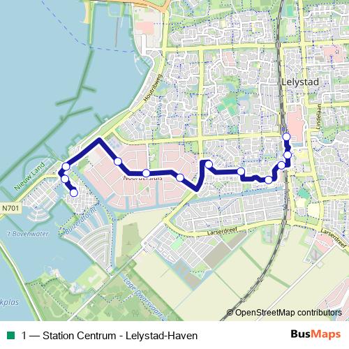 1 bus Line Map