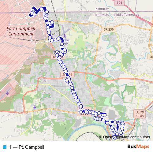 1 bus Line Map