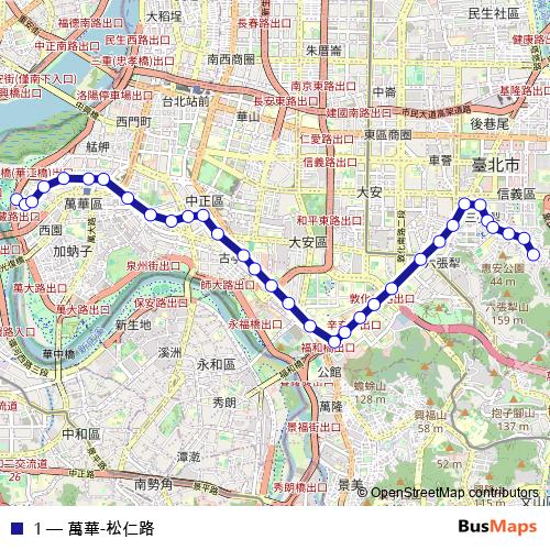 1 bus Line Map
