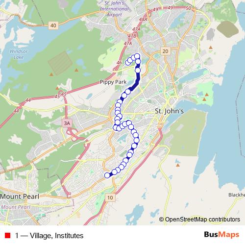 1 bus Line Map