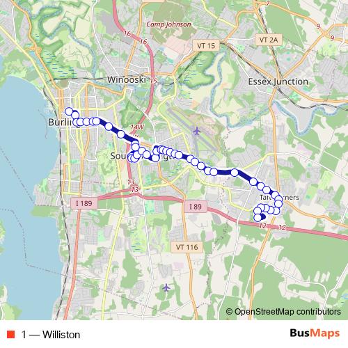 1 bus Line Map