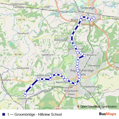 1 bus Line Map