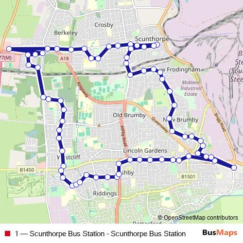 1 bus Line Map