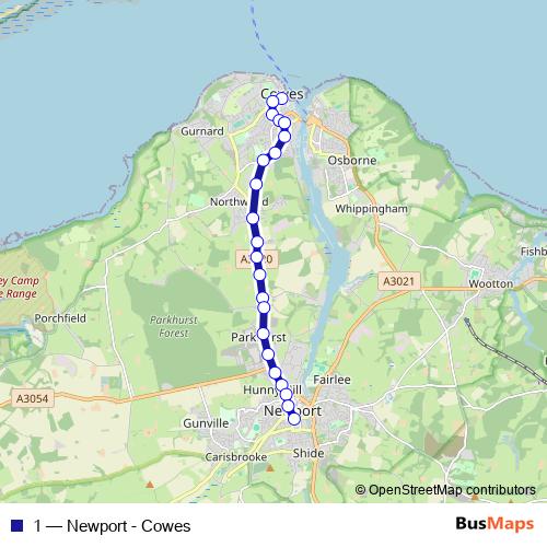 1 bus Line Map