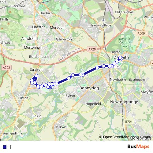1 bus Line Map