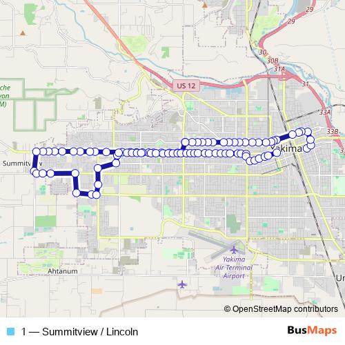 1 bus Line Map