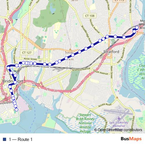 1 bus Line Map