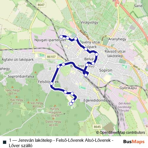 1 bus Line Map