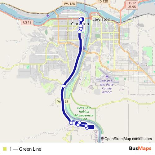 1 bus Line Map
