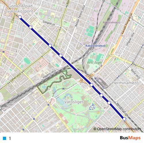 1 bus Line Map