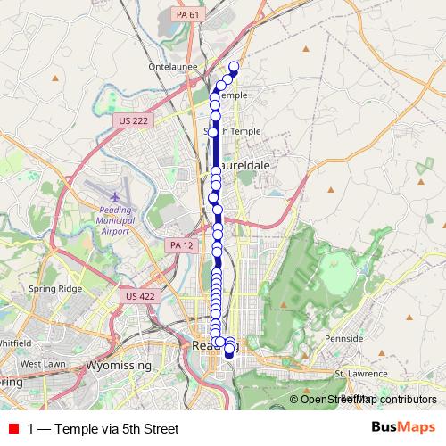 1 bus Line Map