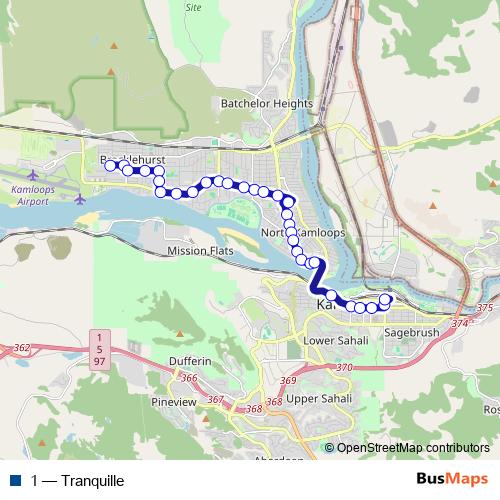 1 bus Line Map