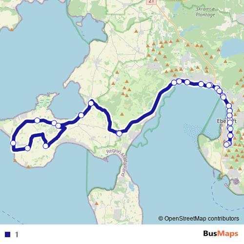 1 bus Line Map