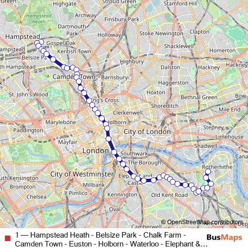 1 bus Line Map