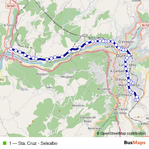 1 bus Line Map