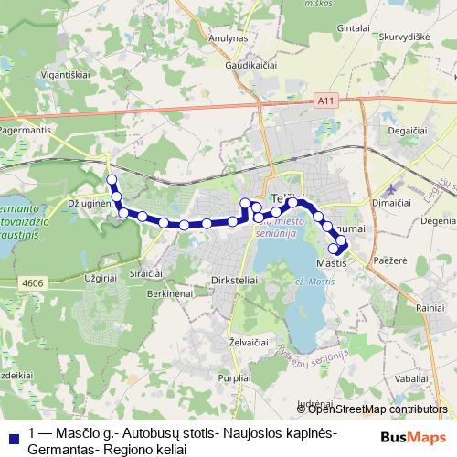 1 bus Line Map