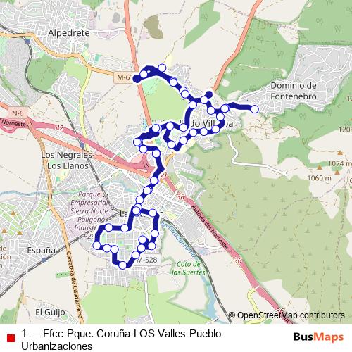1 bus Line Map