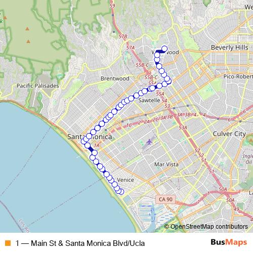 1 bus Line Map