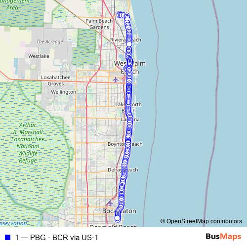 1 bus Line Map