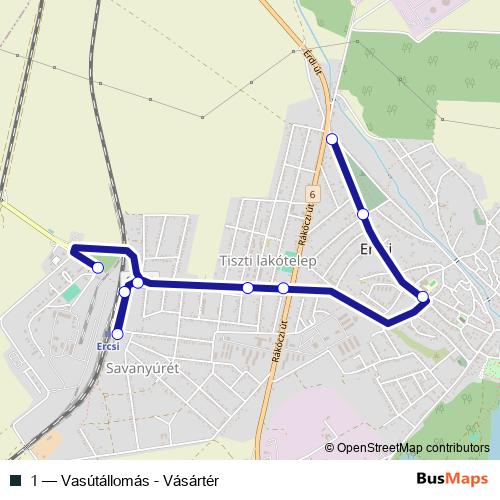 1 bus Line Map