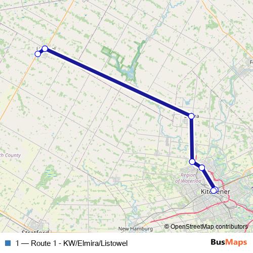 1 bus Line Map