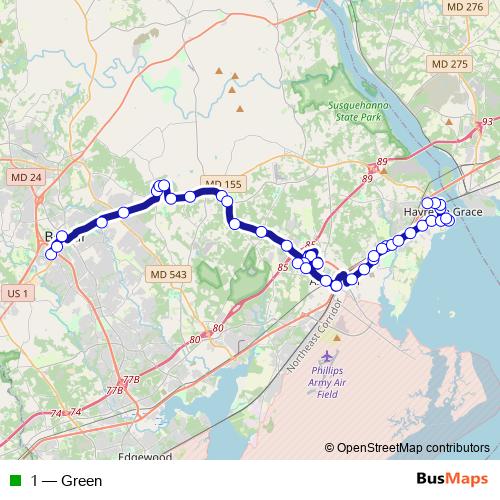 1 bus Line Map