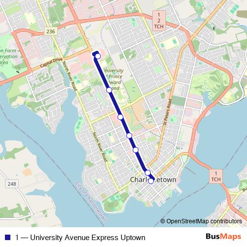 1 bus Line Map