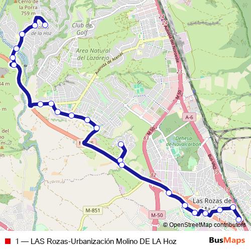 1 bus Line Map