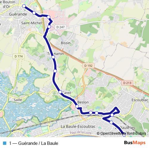1 bus Line Map