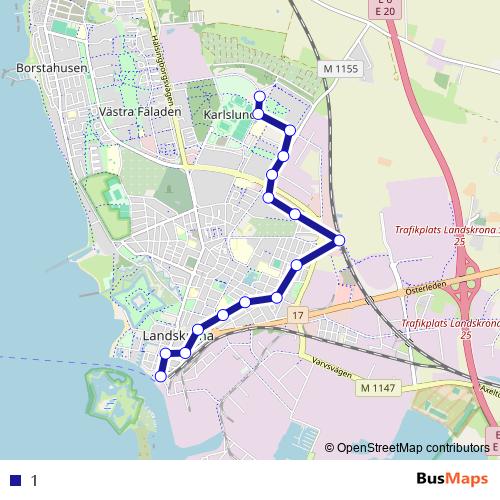 1 bus Line Map