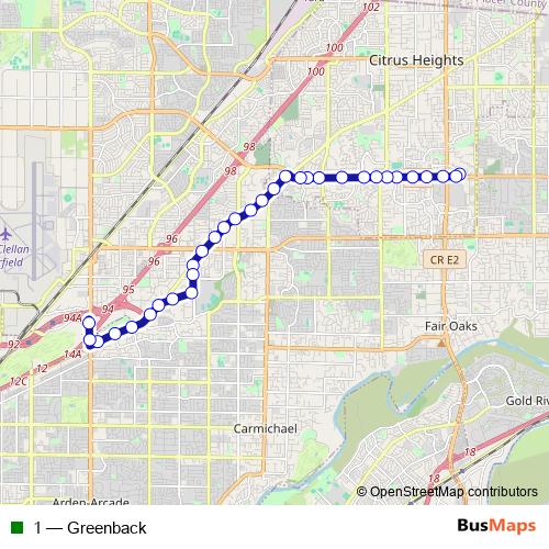 1 bus Line Map