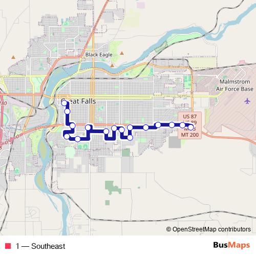 1 bus Line Map