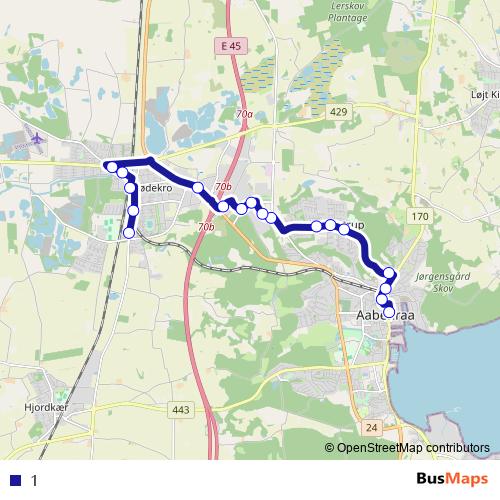 1 bus Line Map