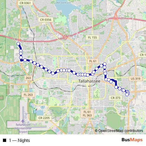 1 bus Line Map