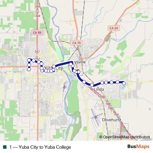 1 bus Line Map
