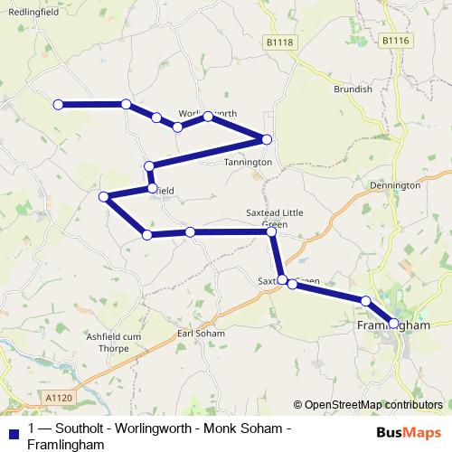 1 bus Line Map