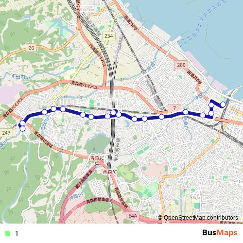 1 bus Line Map