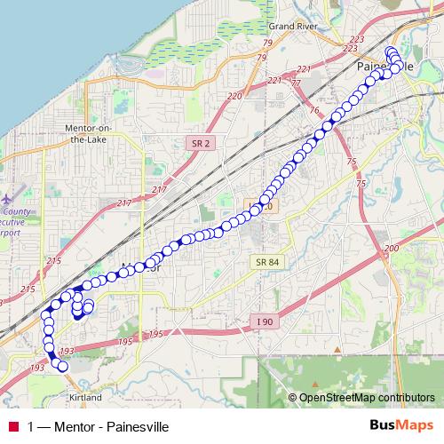 1 bus Line Map